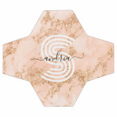 Rose Gold Glitzer Marmor, Skriptname für Monogramm Fußball (Flach)