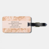 Rose Gold Glitzer Marmor, Skriptname für Monogramm Gepäckanhänger (Rückseite horizontal)