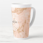 Rose Gold Glitzer Marmor, Skriptname für Monogramm Milchtasse (Rechte Ecke)