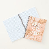 Rose Gold Glitzer Marmor, Skriptname für Monogramm Notizblock (Innenseite)
