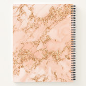 Rose Gold Glitzer Marmor, Skriptname für Monogramm Notizblock (Rückseite)