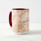 Rose Gold Glitzer Marmor, Skriptname für Monogramm Tasse (Vorderseite Links)