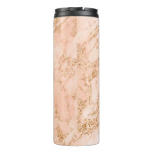 Rose Gold Glitzer Marmor, Skriptname für Monogramm Thermosbecher (Rückseite)