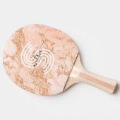 Rose Gold Glitzer Marmor, Skriptname für Monogramm Tischtennis Schläger (Seitenansicht)
