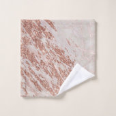 Rose Gold Glitzer Marmor Swirl Stone  Badhandtuch Set (Waschlappen)