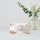 Rose Gold Glitzer Marmor Visitenkarte (Stehend Vorderseite)