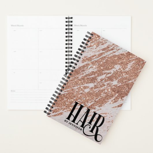 Rose Gold Glitzer & Marmorhaar Terminkalender Planer (Anzeige)