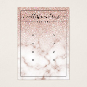 Rose Gold Glitzer Marmorohrringe Display Card
