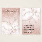 Rose Gold Glitzer Marmorohrringe Display Card (Vorne & Hinten)