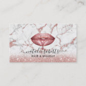 Rose Gold Glitzer Marmorsäulenfische Tropfen Visitenkarte (Vorderseite)