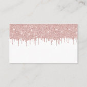 Rose Gold Glitzer & Marmorschere Visitenkarte (Rückseite)