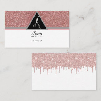 Rose Gold Glitzer & Marmorschere Visitenkarte