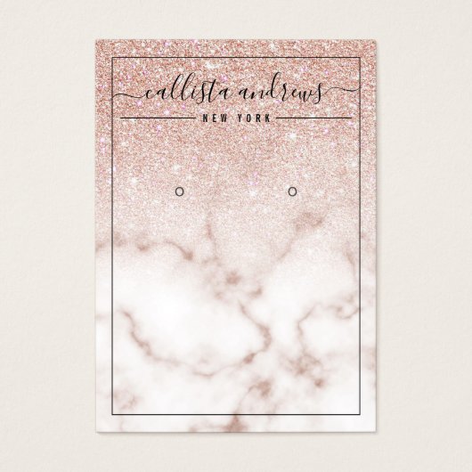 Rose Gold Glitzer Marmorwurfkarte (Vorderseite)