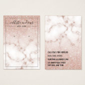 Rose Gold Glitzer Marmorwurfkarte (Vorne & Hinten)