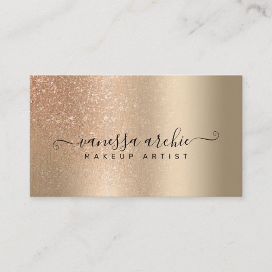 Rose Gold Glitzer Metallic Gold Foil Visitenkarte (Vorderseite)