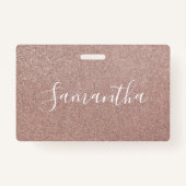 Rose Gold Glitzer Metallic Hübsch Girly Funkelnd Ausweis (Vorderseite)