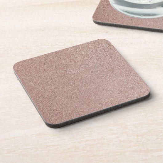 Rose Gold Glitzer Metallic Hübsch Girly Funkelnd Getränkeuntersetzer (Linke Seite)
