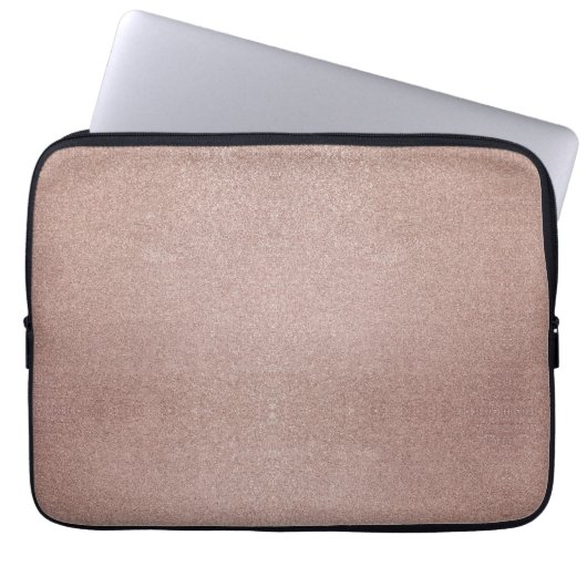 Rose Gold Glitzer Metallic Hübsch Girly Funkelnd Laptopschutzhülle (Vorderseite)