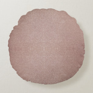 Rose Gold Glitzer Metallic Hübsch Girly Funkelnd Rundes Kissen