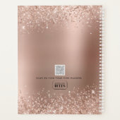 Rose Gold Glitzer Metallic Monogram 2023 Boss Lady Planer (Rückseite)