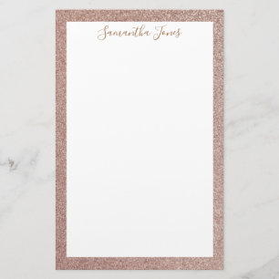 Rose Gold Glitzer Metallic PERSONALISIERT Briefpapier