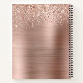 Rose Gold Glitzer Metallic Personalisiert Writer Notizblock (Rückseite)