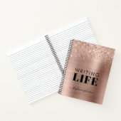 Rose Gold Glitzer Metallic Personalisiert Writer Notizblock (Innenseite)