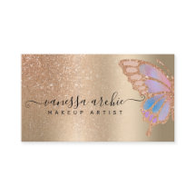 Rose Gold Glitzer Metallische Foil Rainbow Butterf