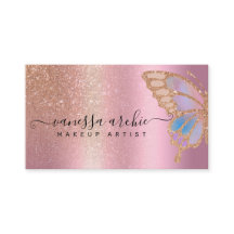 Rose Gold Glitzer Metallische Foil Rainbow Butterf
