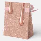Rose Gold Glitzer & Metallische Tropfen Hochzeit Geschenkschachtel (Rückseite)