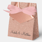 Rose Gold Glitzer & Metallische Tropfen Hochzeit Geschenkschachtel (Vorderseite)