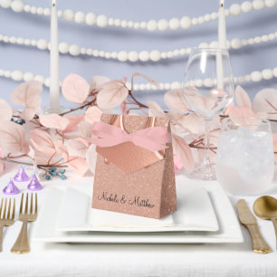 Rose Gold Glitzer & Metallische Tropfen Hochzeit Geschenkschachtel