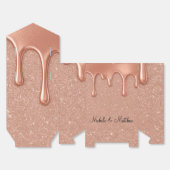 Rose Gold Glitzer & Metallische Tropfen Hochzeit Geschenkschachtel (Ungefaltet)