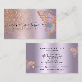 Rose Gold Glitzer Metallischer Lavendelfoil Butter Visitenkarte