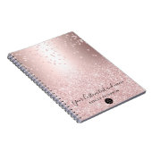Rose Gold Glitzer Metallisches Konfetti Logo Notizblock (Rechte Seite)