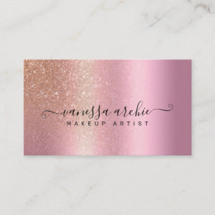 Rose Gold Glitzer Metallisches Rosa Foil Visitenkarte