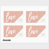 Rose Gold Glitzer Mini Champagner, Mini Wein, Etik Rechteckiger Aufkleber (Blatt)