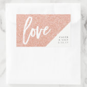 Rose Gold Glitzer Mini Champagner, Mini Wein, Etik Rechteckiger Aufkleber (Tasche)