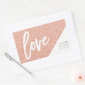 Rose Gold Glitzer Mini Champagner, Mini Wein, Etik Rechteckiger Aufkleber (Umschlag)