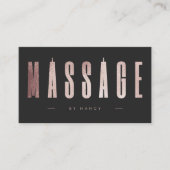 Rose Gold Glitzer Minimalistisch Massage Therapeut Visitenkarte (Vorderseite)