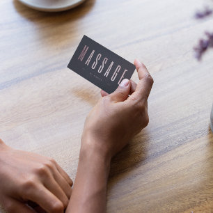 Rose Gold Glitzer Minimalistisch Massage Therapeut Visitenkarte