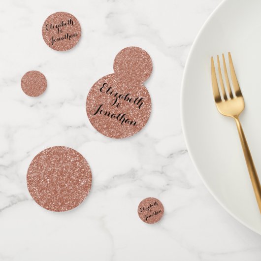 Rose Gold Glitzer mit Ihren Namen Konfetti (Gruppe)