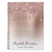 Rose Gold Glitzer Mit Monogramm Notizblock (Vorderseite)