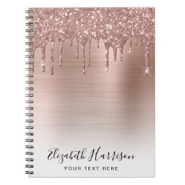Rose Gold Glitzer Mit Monogramm Notizblock