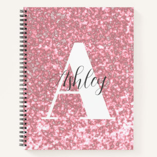 Rose Gold Glitzer Mit Monogramm SpiralNotebook Notizblock