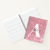 Rose Gold Glitzer Mit Monogramm SpiralNotebook Notizblock (Innenseite)