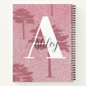 Rose Gold Glitzer Mit Monogramm SpiralNotebook Notizblock (Rückseite)