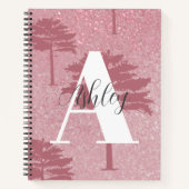 Rose Gold Glitzer Mit Monogramm SpiralNotebook Notizblock (Vorderseite)