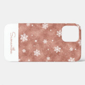 Rose Gold Glitzer mit Sternen Schneeflocken Case-Mate iPhone Hülle (Rückseite (Horizontal))