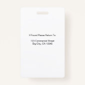 Rose Gold Glitzer Mitarbeiter - Name Foto Corporat Ausweis (Rückseite)